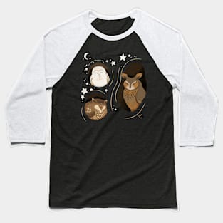 Autumn Owls Baseball T-Shirt